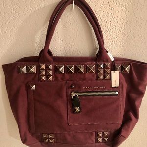 Marc Jacobs Burgundy Tote with Gold Accents